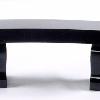 Contemporary Curved Black Granite Bench