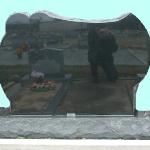 Free Form / Cloud-- Double Upright Stone -- Matching Black Granite Base